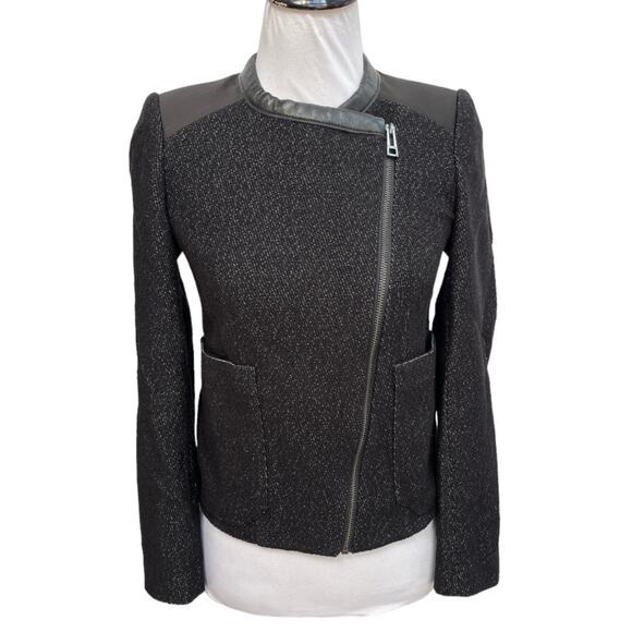 Zadig & Voltaire Cropped Moto Jacket Black Size Small (36) - Picture 1 of 9